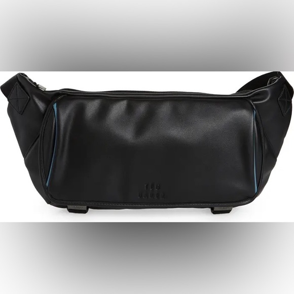 Ted Baker Cobbra Unisex Black Belt Bag Blue Trim - Picture 2 of 15